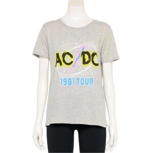 NWT AC/DC Gray T Shirt With Graphic Womens Medium